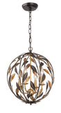 Crystorama Broche 4 Light English Bronze + Antique Gold Sphere Mini Chandelier