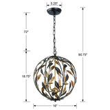 Crystorama Broche 4 Light English Bronze + Antique Gold Sphere Mini Chandelier