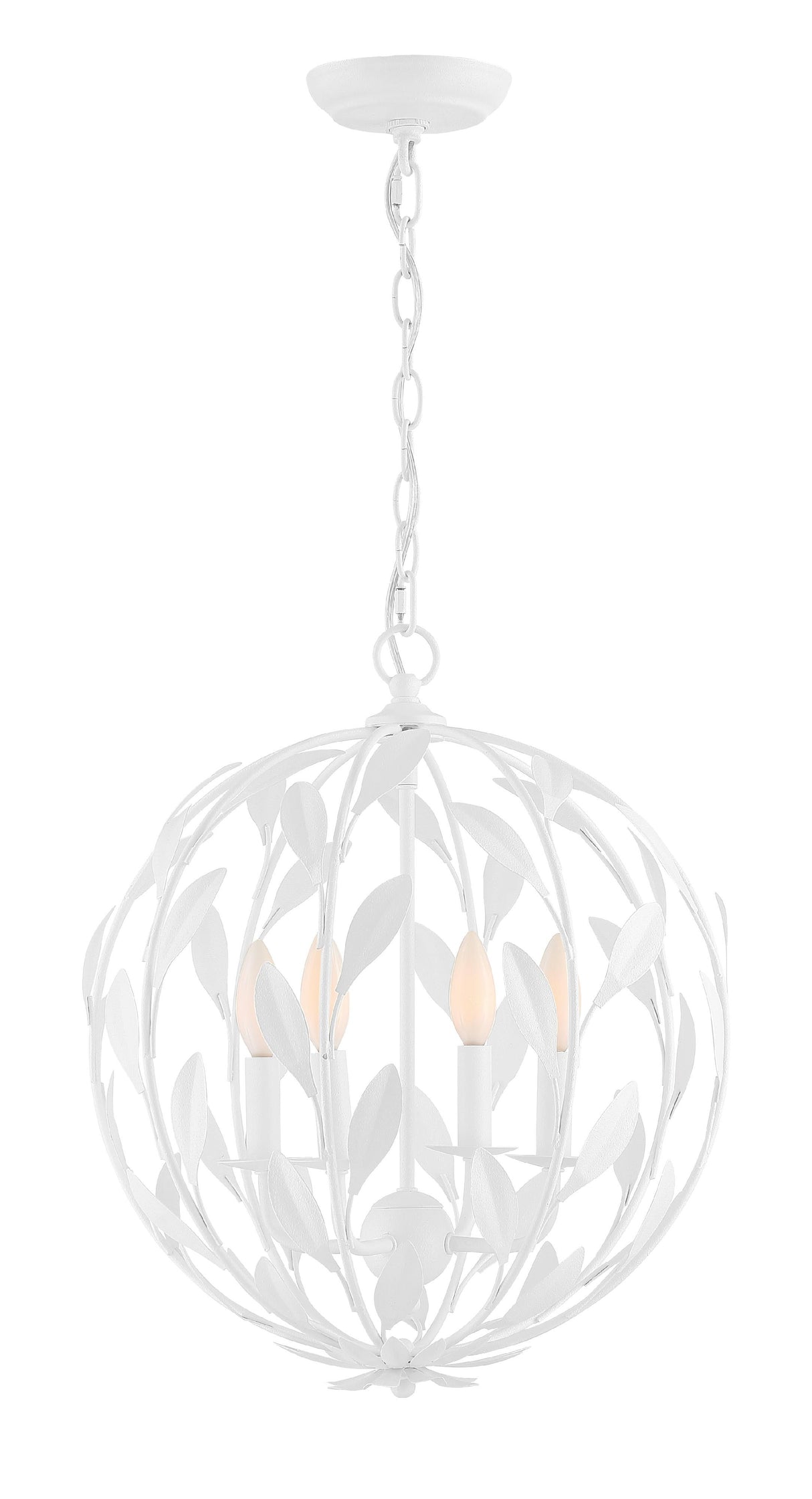 Crystorama Broche 4 Light Matte White Mini Chandelier