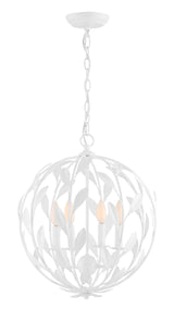 Crystorama Broche 4 Light Matte White Mini Chandelier