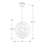 Crystorama Broche 4 Light Matte White Mini Chandelier
