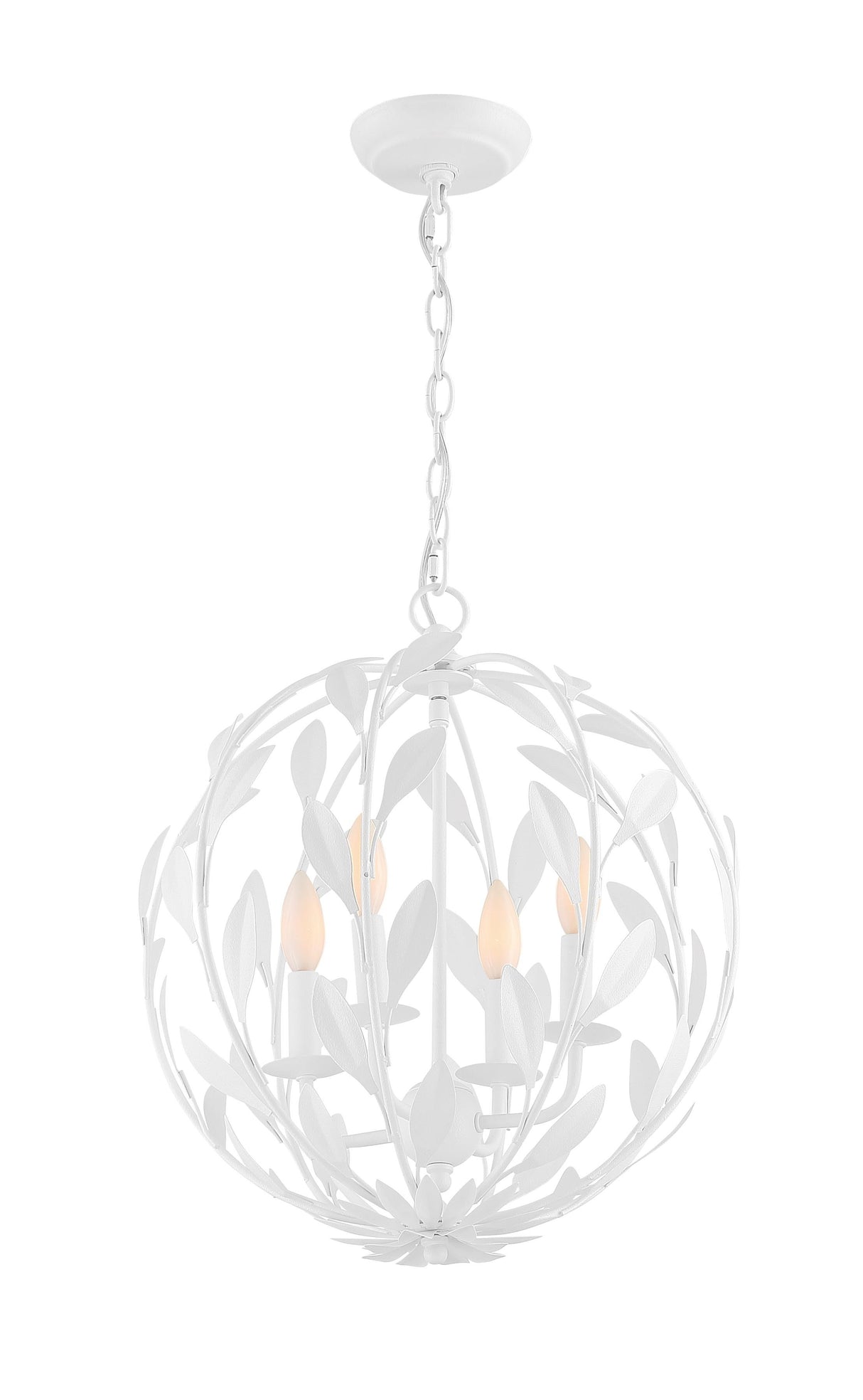 Crystorama Broche 4 Light Matte White Mini Chandelier
