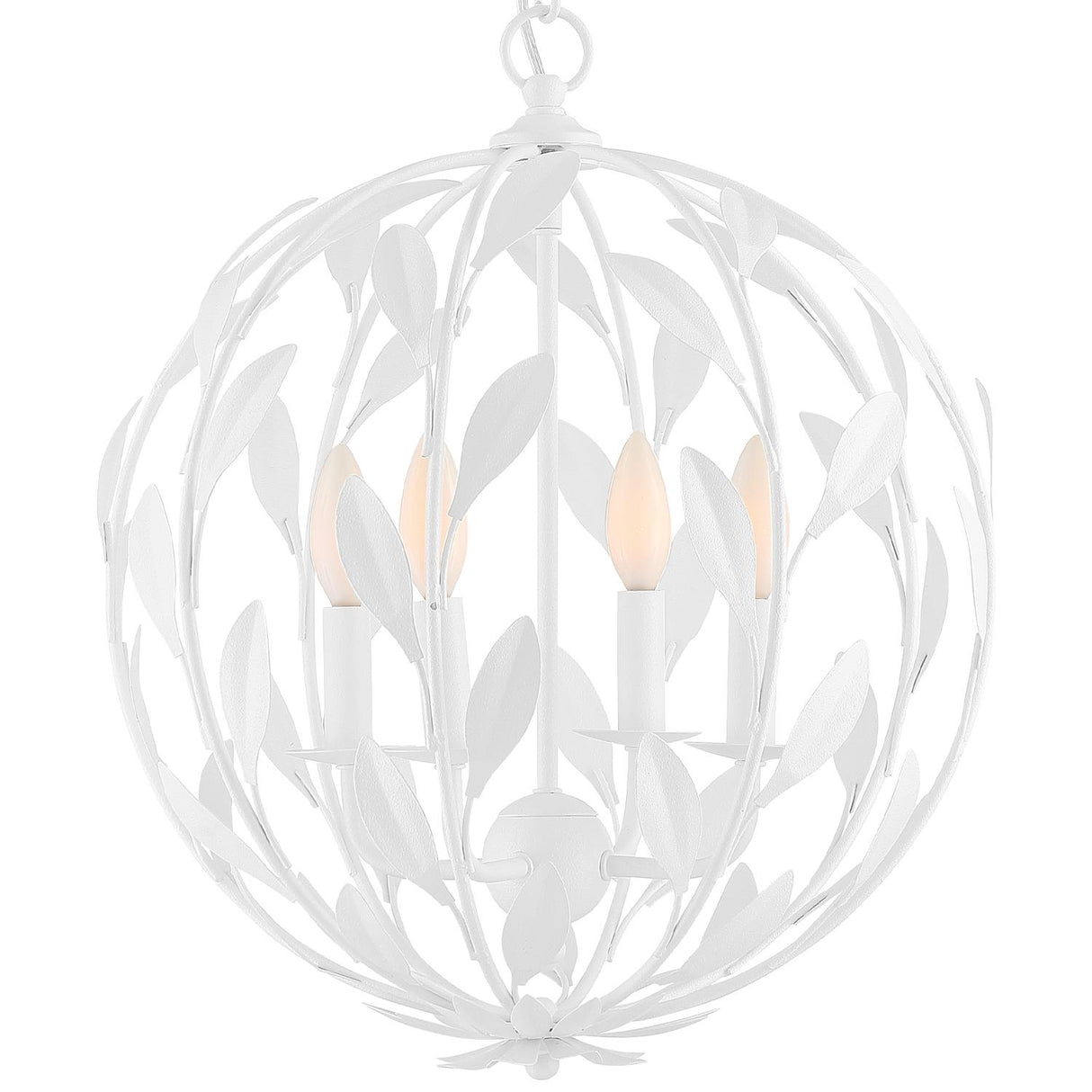 Crystorama Broche 4 Light Matte White Mini Chandelier