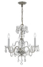 Crystorama Traditional Crystal 3 Light Clear Italian Crystal Polished Chrome Mini Chandelier