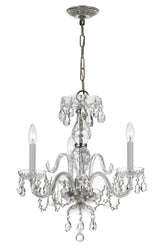 Crystorama Traditional Crystal 3 Light Clear Crystal Polished Chrome Mini Chandelier