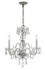 Crystorama Traditional Crystal 3 Light Clear Crystal Polished Chrome Mini Chandelier