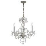 Crystorama Traditional Crystal 3 Light Clear Crystal Polished Chrome Mini Chandelier