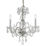 Crystorama Traditional Crystal 3 Light Clear Crystal Polished Chrome Mini Chandelier
