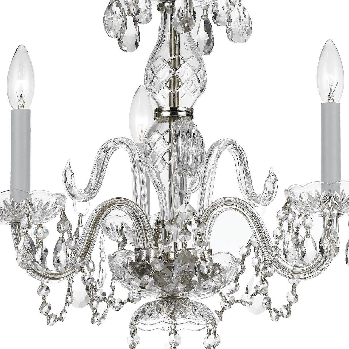 Crystorama Traditional Crystal 3 Light Clear Crystal Polished Chrome Mini Chandelier