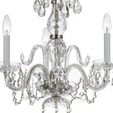 Crystorama Traditional Crystal 3 Light Clear Crystal Polished Chrome Mini Chandelier