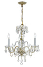 Crystorama Traditional Crystal 3 Light Clear Crystal Polished Brass Mini Chandelier