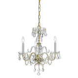 Crystorama Traditional Crystal 3 Light Clear Crystal Polished Brass Mini Chandelier