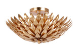 Crystorama Broche 4 Light Antique Gold Semi Flush Mount