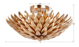 Crystorama Broche 4 Light Antique Gold Semi Flush Mount