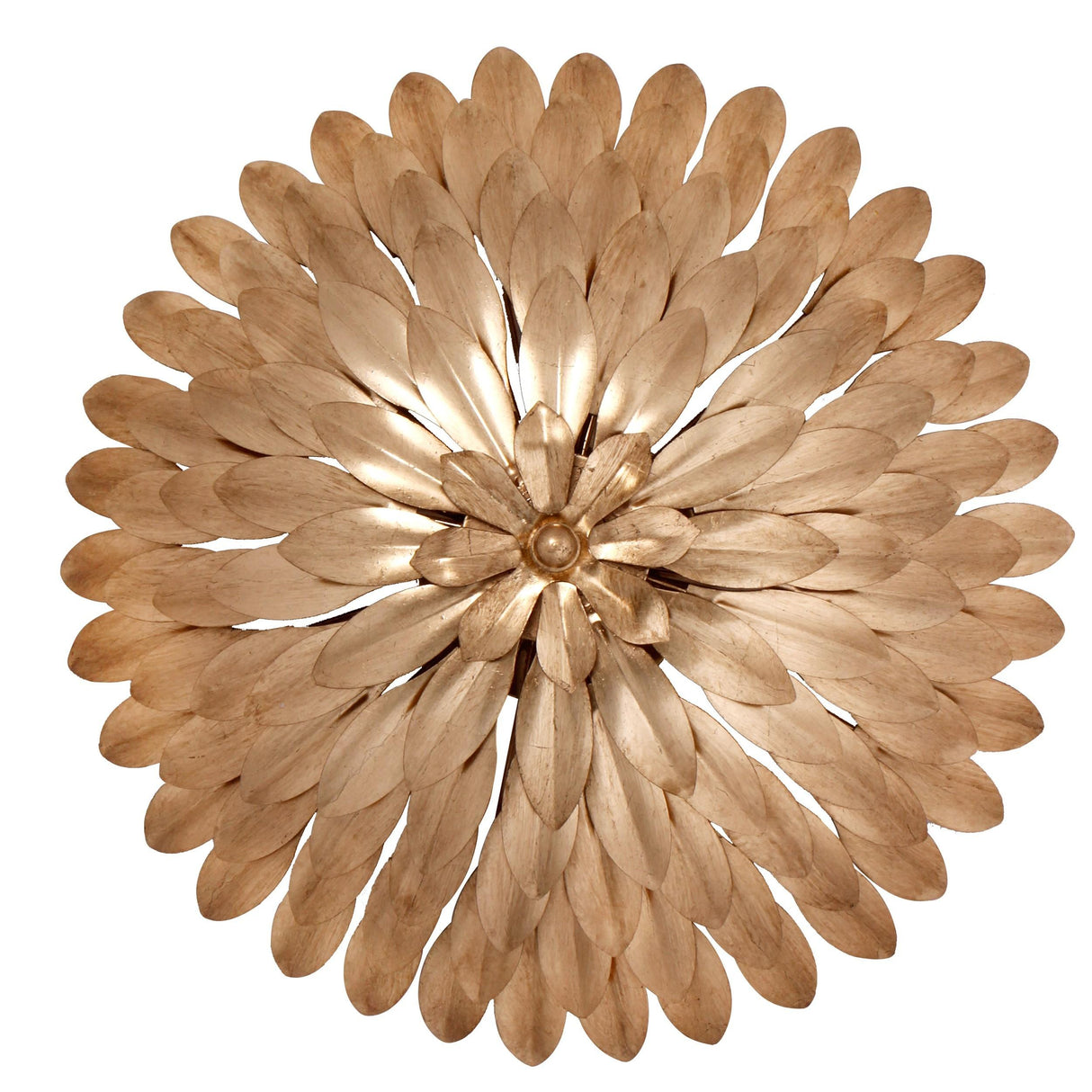 Crystorama Broche 4 Light Antique Gold Semi Flush Mount