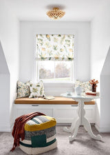 Crystorama Broche 4 Light Antique Gold Semi Flush Mount