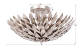 Crystorama Broche 4 Light Antique Silver Semi Flush Mount