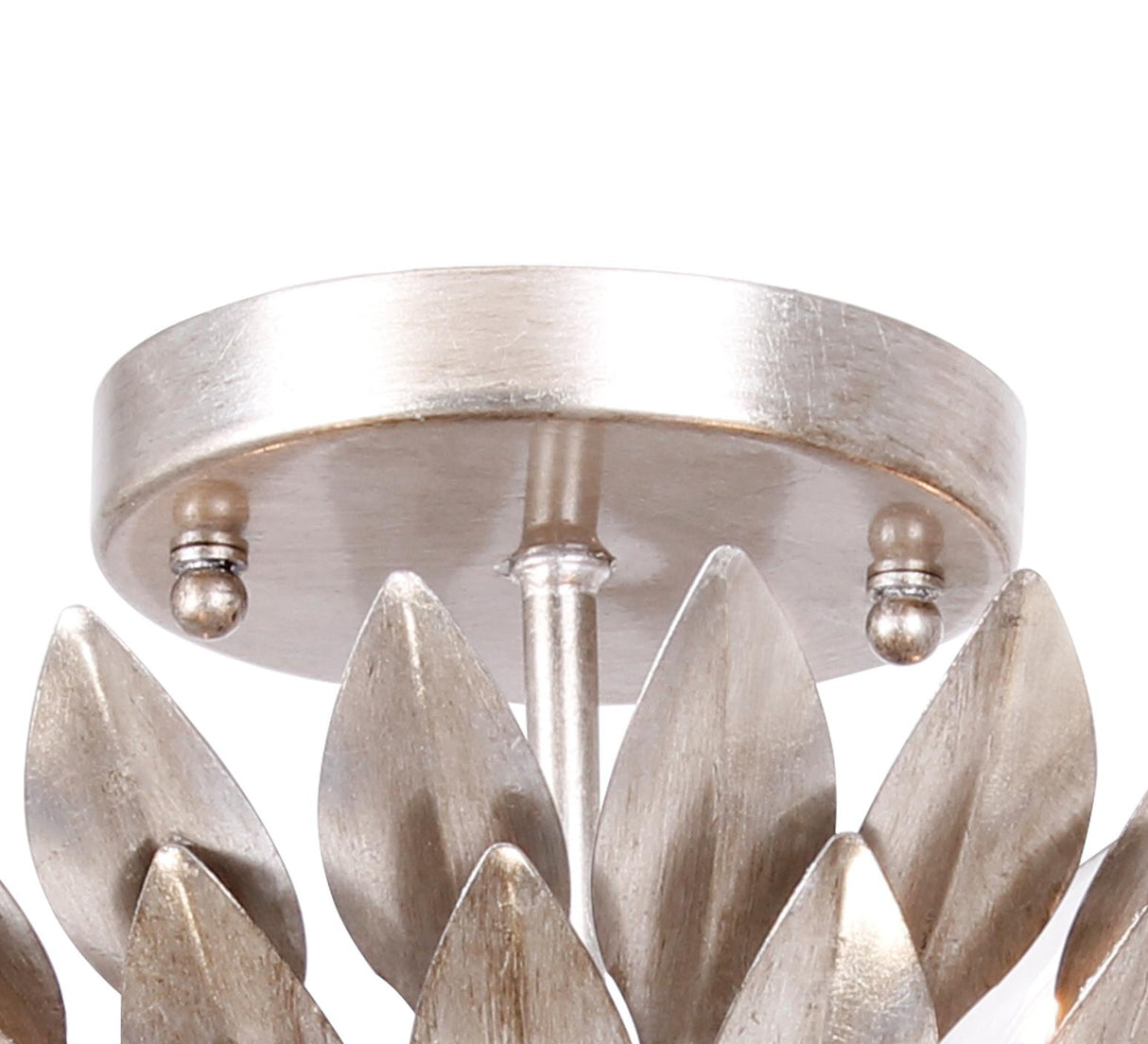 Crystorama Broche 4 Light Antique Silver Semi Flush Mount