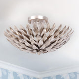 Crystorama Broche 4 Light Antique Silver Semi Flush Mount