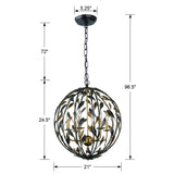 Crystorama Broche 6 Light English Bronze + Antique Gold Sphere Chandelier