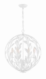 Crystorama Broche 6 Light Matte White Chandelier