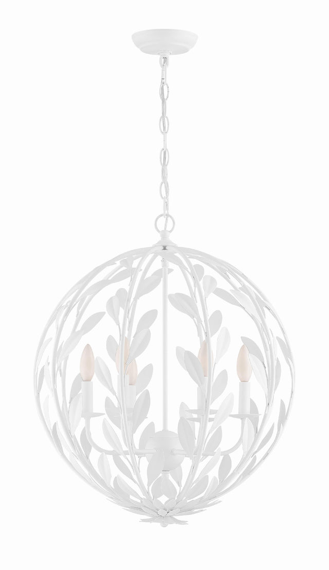 Crystorama Broche 6 Light Matte White Chandelier