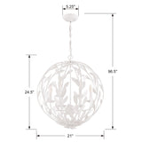 Crystorama Broche 6 Light Matte White Chandelier