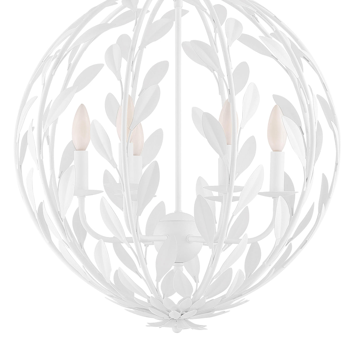 Crystorama Broche 6 Light Matte White Chandelier