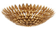 Crystorama Broche 6 Light Antique Gold Flush Mount