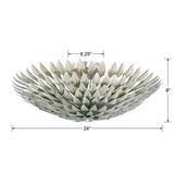 Crystorama Broche 6 Light Antique Silver Flush Mount
