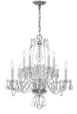 Crystorama Traditional Crystal 10 Light Clear Italian Crystal Polished Chrome Chandelier