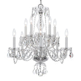 Crystorama Traditional Crystal 10 Light Clear Italian Crystal Polished Chrome Chandelier