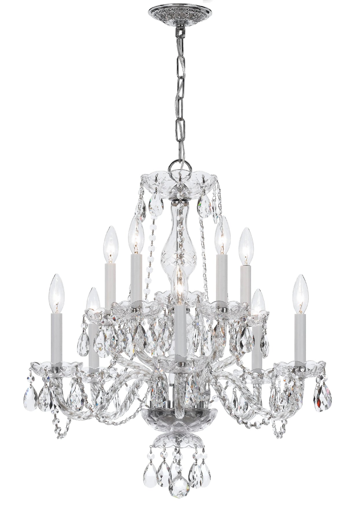 Crystorama Traditional Crystal 10 Light Clear Crystal Polished Chrome Chandelier