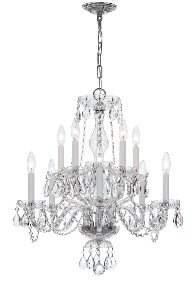 Crystorama Traditional Crystal 10 Light Clear Crystal Polished Chrome Chandelier