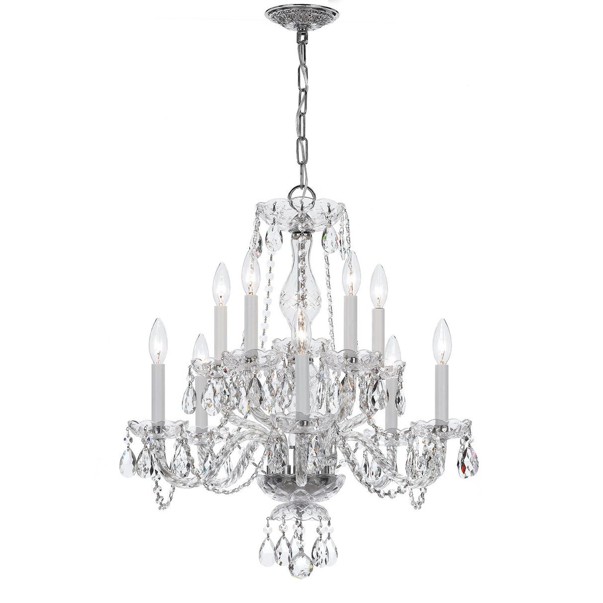 Crystorama Traditional Crystal 10 Light Clear Crystal Polished Chrome Chandelier