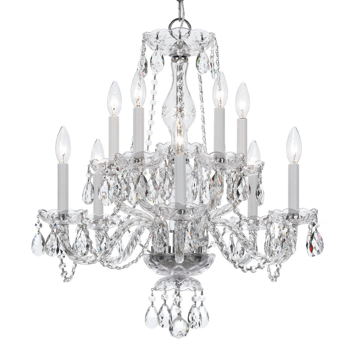 Crystorama Traditional Crystal 10 Light Clear Crystal Polished Chrome Chandelier