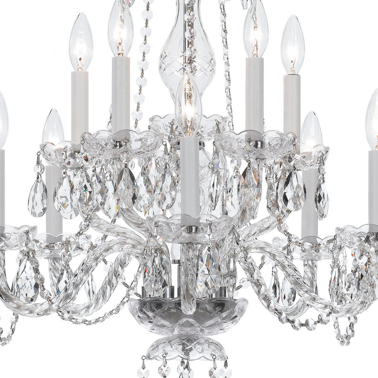 Crystorama Traditional Crystal 10 Light Clear Crystal Polished Chrome Chandelier