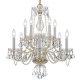 Crystorama Traditional Crystal 10 Light Clear Italian Crystal Polished Brass Chandelier