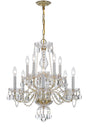 Crystorama Traditional Crystal 10 Light Clear Crystal Polished Brass Chandelier