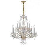 Crystorama Traditional Crystal 10 Light Clear Crystal Polished Brass Chandelier
