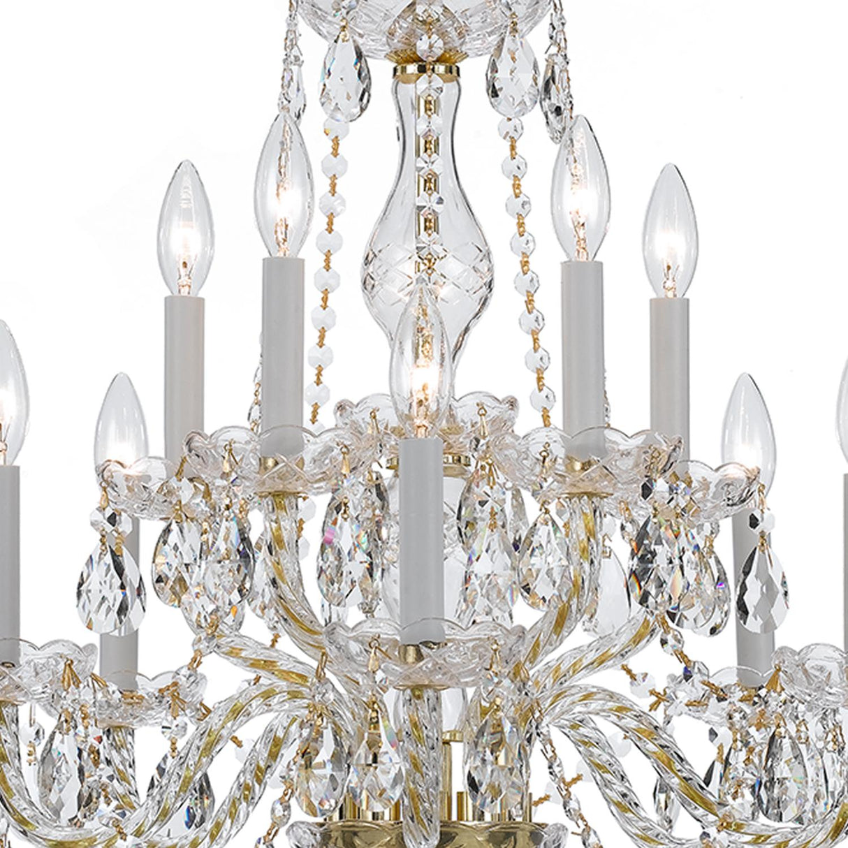 Crystorama Traditional Crystal 10 Light Clear Crystal Polished Brass Chandelier