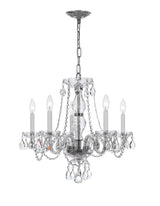 Crystorama Traditional Crystal 5 Light Crystal Polished Chrome Chandelier