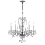 Crystorama Traditional Crystal 5 Light Crystal Polished Chrome Chandelier