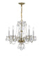 Crystorama Traditional Crystal 5 Light Clear Italian Crystal Polished Brass Chandelier