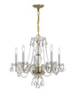Crystorama Traditional Crystal 5 Light Clear Italian Crystal Polished Brass Chandelier