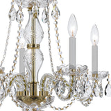 Crystorama Traditional Crystal 5 Light Clear Italian Crystal Polished Brass Chandelier