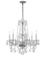 Crystorama Traditional Crystal 6 Light Crystal Polished Chrome Chandelier