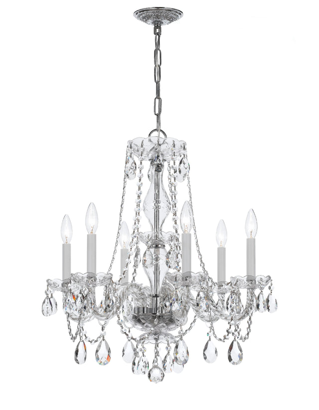 Crystorama Traditional Crystal 6 Light Crystal Polished Chrome Chandelier