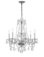 Crystorama Traditional Crystal 6 Light Clear Italian Crystal Polished Chrome Chandelier