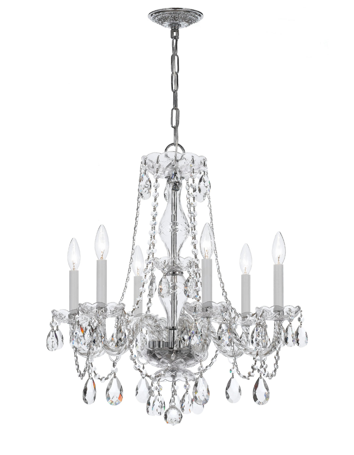 Crystorama Traditional Crystal 6 Light Spectra Crystal Polished Chrome Chandelier